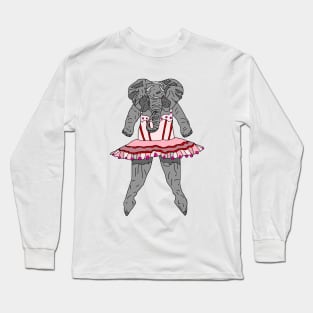 Elephant Ballerina Tutu Long Sleeve T-Shirt